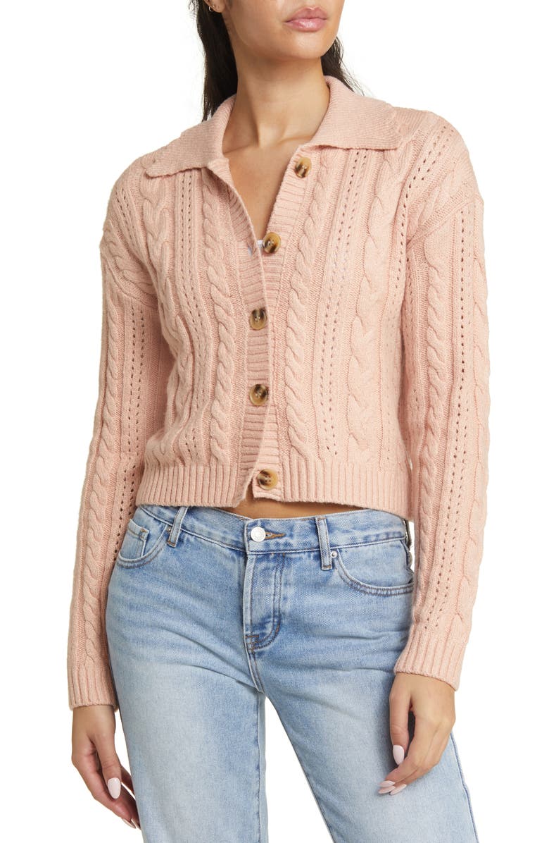 BP. Cable Polo Cardigan, Alternate, color, 