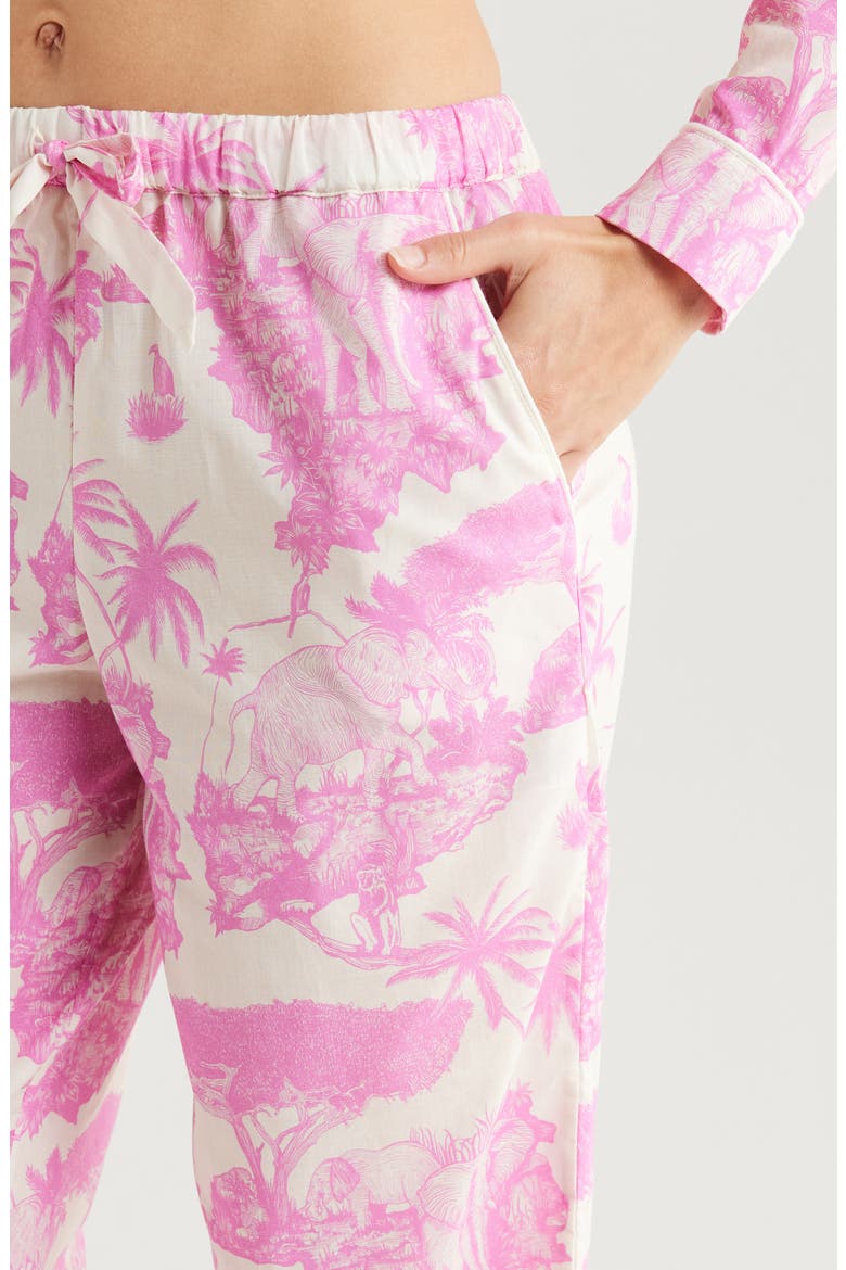 Long Sleeve Cotton Pajamas, Alternate, color, LOXODONTA PINK