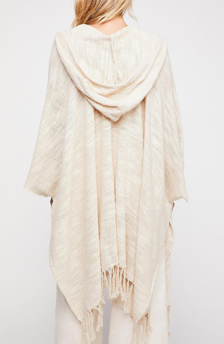 SAACHI Sasha Hooded Fringe Ruana, Alternate, color,