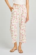 WAYF Stevie Garden Raspberry Print Crop Pants