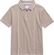 DENIM AND FLOWER Kids' Quarter Zip Knit Polo