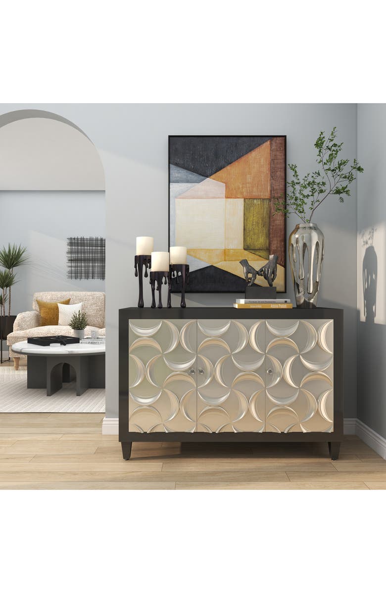 UMA Set of 3 Melting Wax Pillar Candleholders, Alternate, color, Black