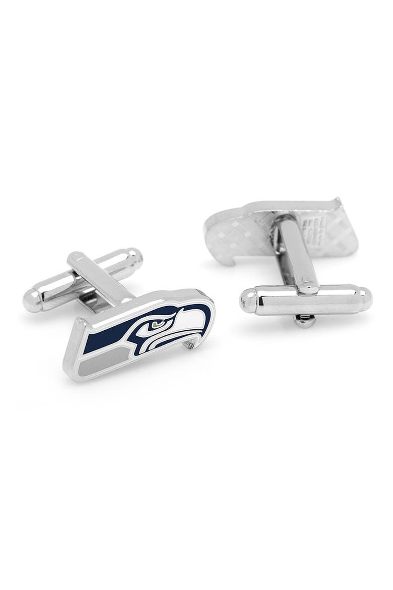 NFL Seattle Seahawks Cuff Links, Alternate, color, BLUE