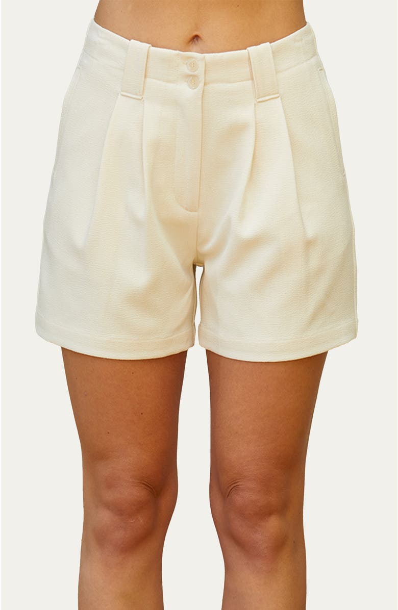 CRESCENT Pleated Trouser Shorts, Main, color, Cream