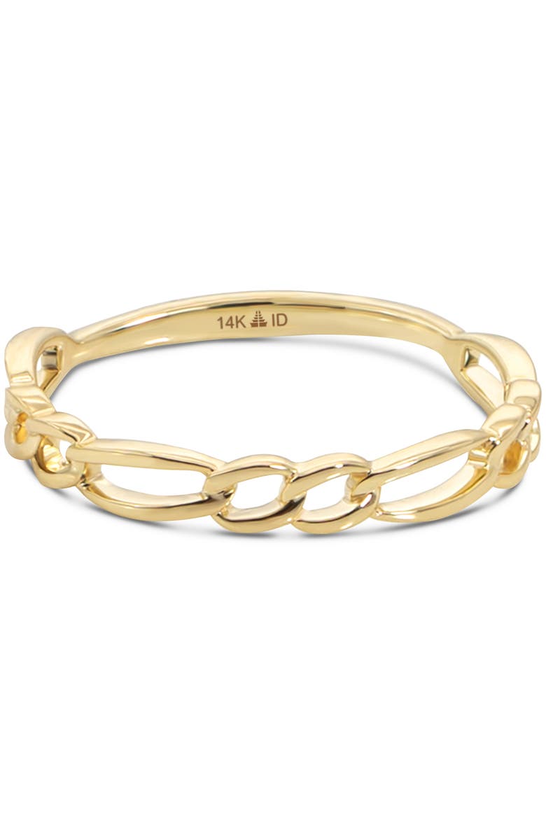 DEVATA Figaro Link Ring in 14K Gold, Main, color, Yellow Gold