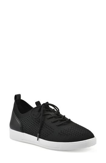White Mountain Footwear Upscale Knit Sneaker In Black Fabric