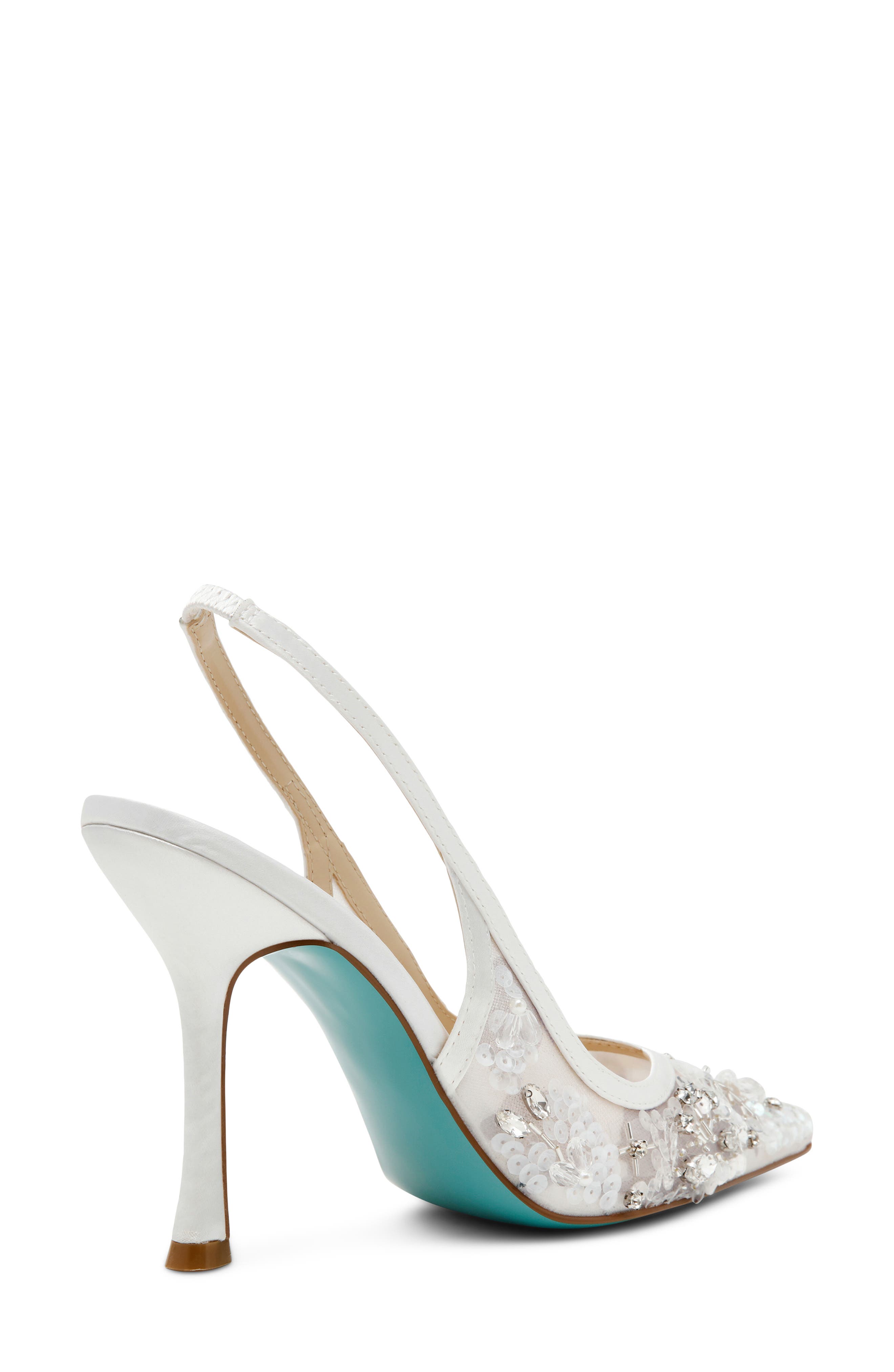 Betsey Johnson Eddie Pointed Toe Slingback Pump, Alternate, color, Ivory Multi