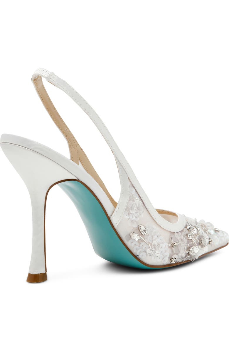 Betsey Johnson Eddie Pointed Toe Slingback Pump, Alternate, color, Ivory Multi