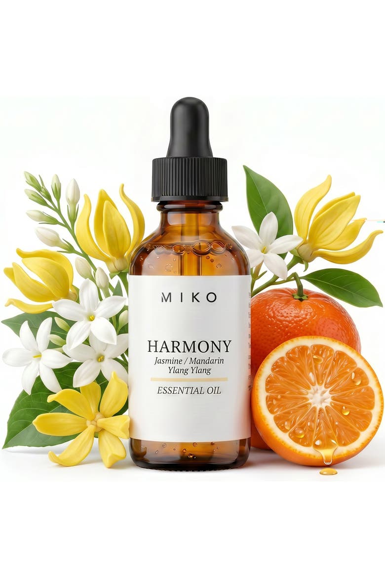 Harmony Essential Oil with Jasmine, Mandarin & Ylang Ylang 100% Organic 15ml, Main, color, Clear