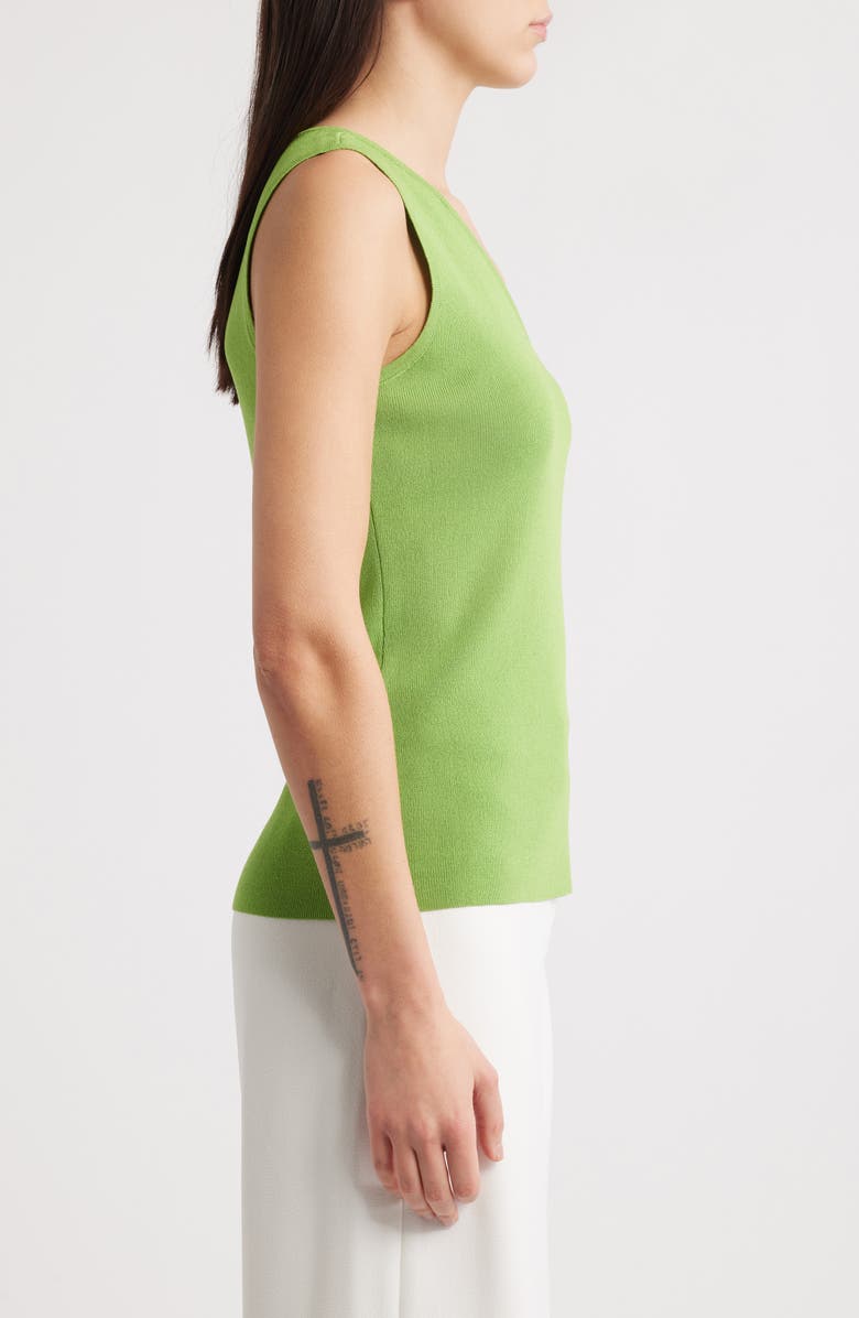 Tahari ASL V-Neck Sweater Tank, Alternate, color, Fern
