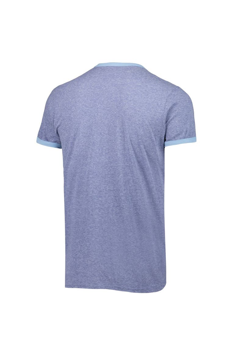 Men's Fanatics Branded Heathered Deep Sea Blue Seattle Kraken Buzzer Beater Tri-Blend Ringer T-Shirt, Alternate, color, Navy