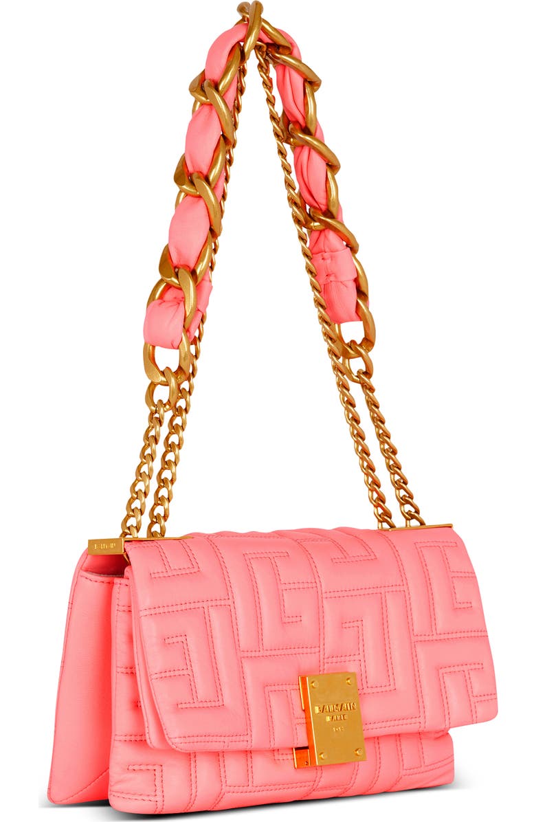 Balmain 1945 Soft Monogram Quilted Lambskin Leather Shoulder Bag, Alternate, color,