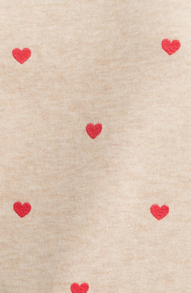 Caslon<sup>®</sup> Embroidered Heart Sweatshirt, Alternate, color, Tan Doeskin Heather Mini Heart