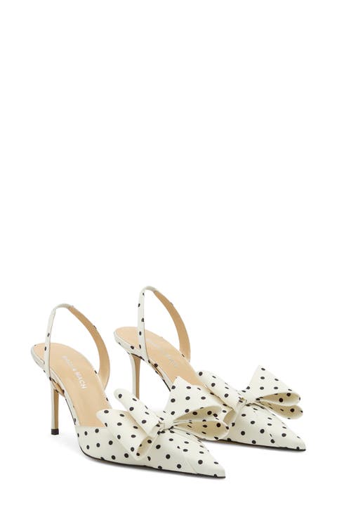 Le Cadeau Bow Polka Dot Slingback Pump