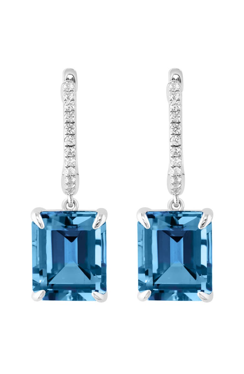 EFFY White Sapphire & London Blue Topaz Drop Earrings, Alternate, color, Blue