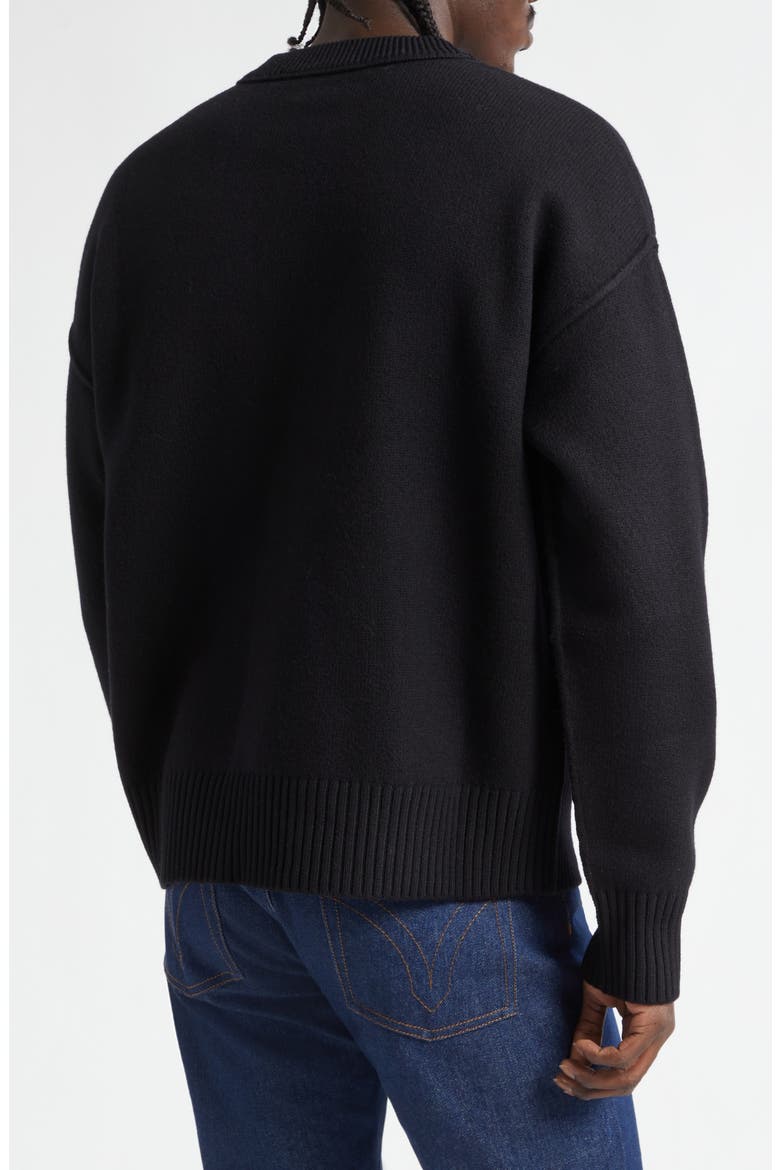 Ami de Coeur Monogram Crewneck Sweater, Alternate, color, 009 NOIR/ROUGE
