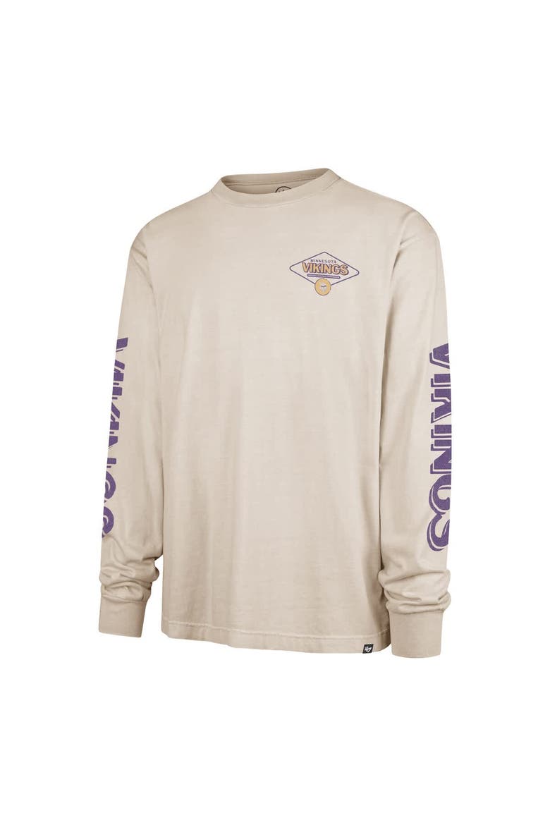 Men's '47 Tan Minnesota Vikings Cairn Ravine Foundation Long Sleeve T-Shirt, Alternate, color, Tan