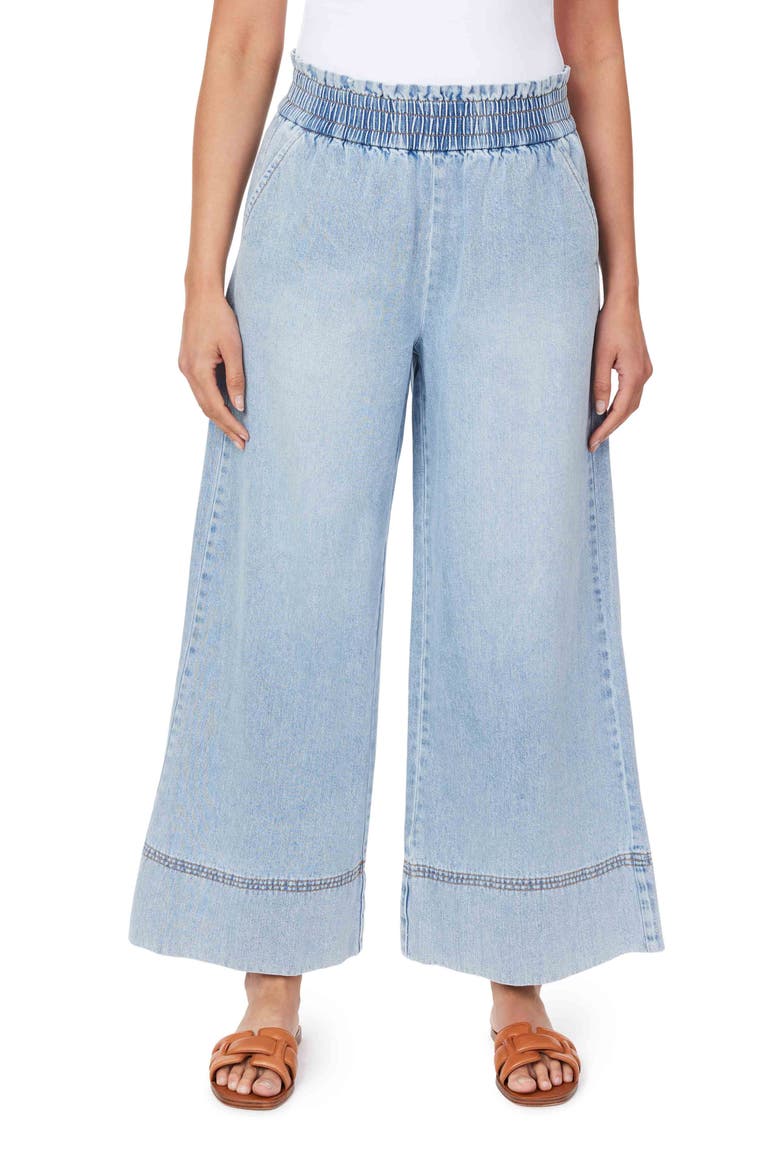 Drapey Stitch Detail Wide Leg Jeans, Main, color, LISMORE