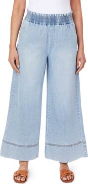 Kensie Drapey Stitch Detail Wide Leg Jeans