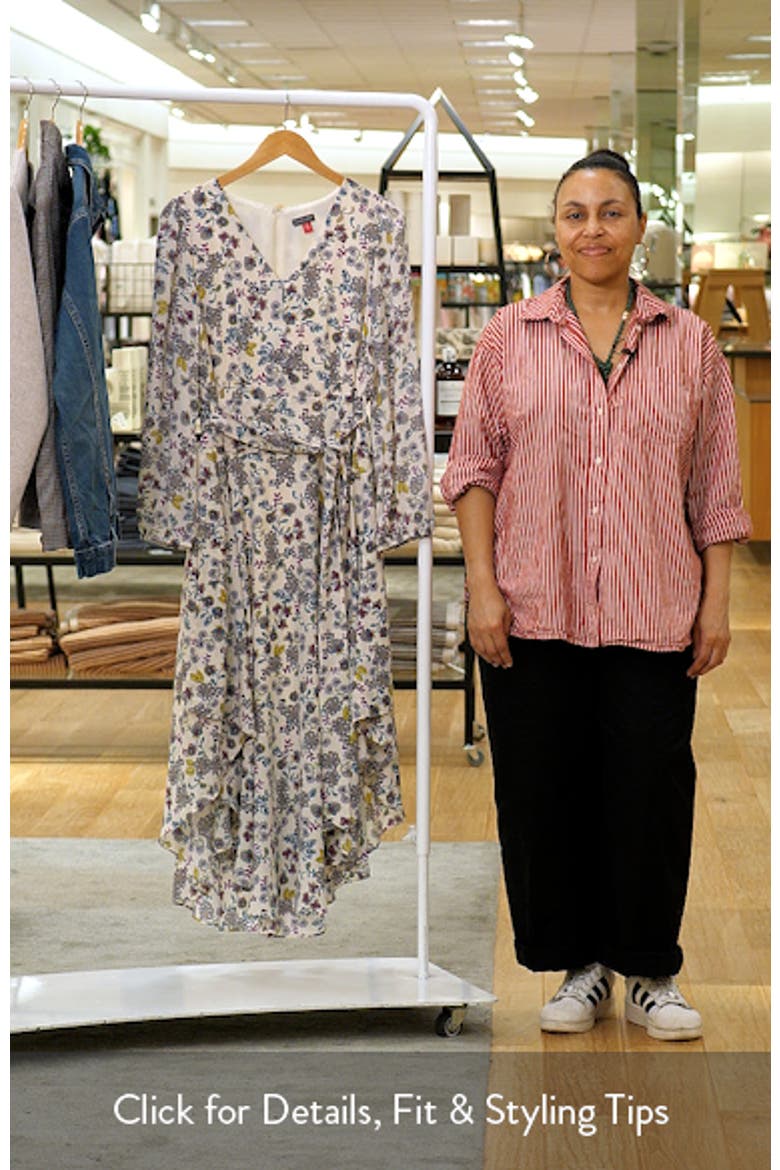 Floral Long Sleeve Asymmetric Hem Dress video