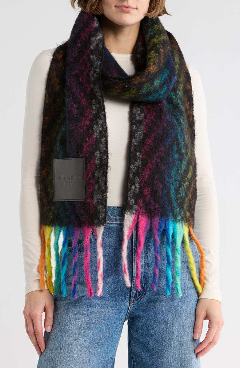 Kurt Geiger London Yarn Dye Fringe Scarf, Main, color, 