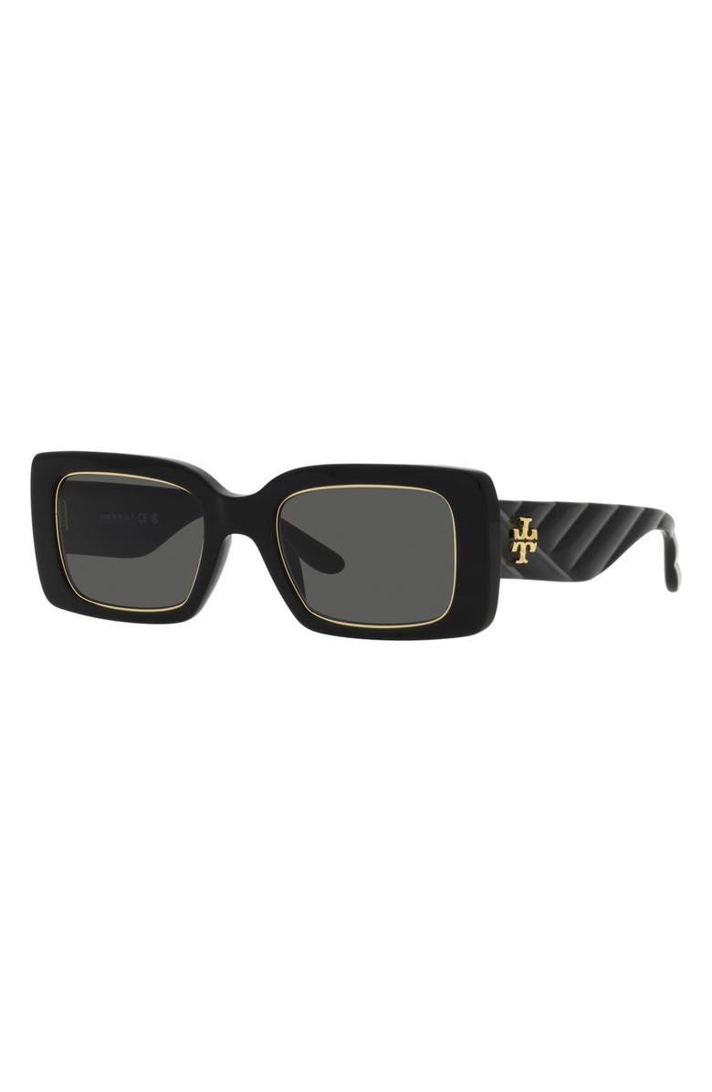 Tory Burch 51mm Rectangular Sunglasses, Alternate, color,