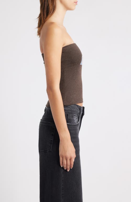 Boys Lie Let Love Guide My Way Rhinestone Tube Top In Brown