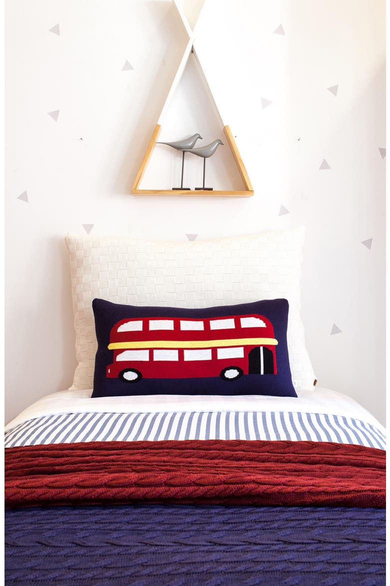Double Decker Bus Accent Pillow, Alternate, color, MULTI