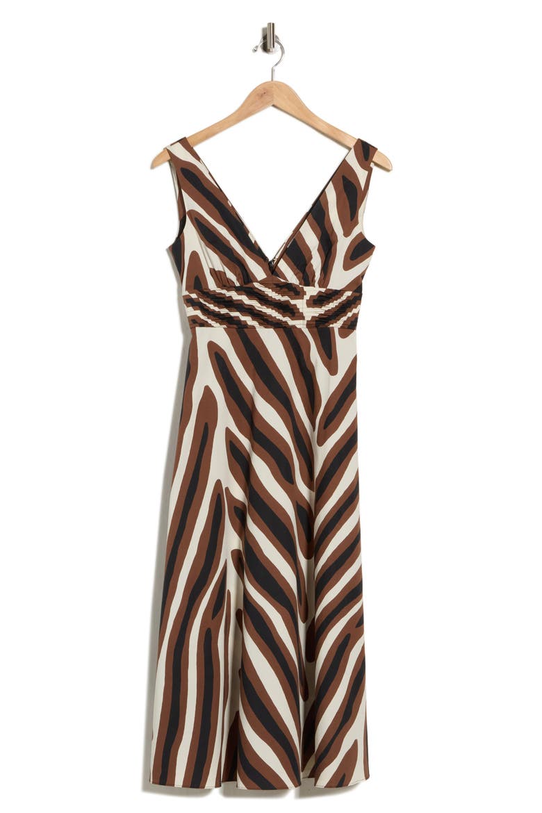 Vivienne Cotton Blend Midi Dress, Alternate, color, PIAZZA TIGER BIG COFFEE