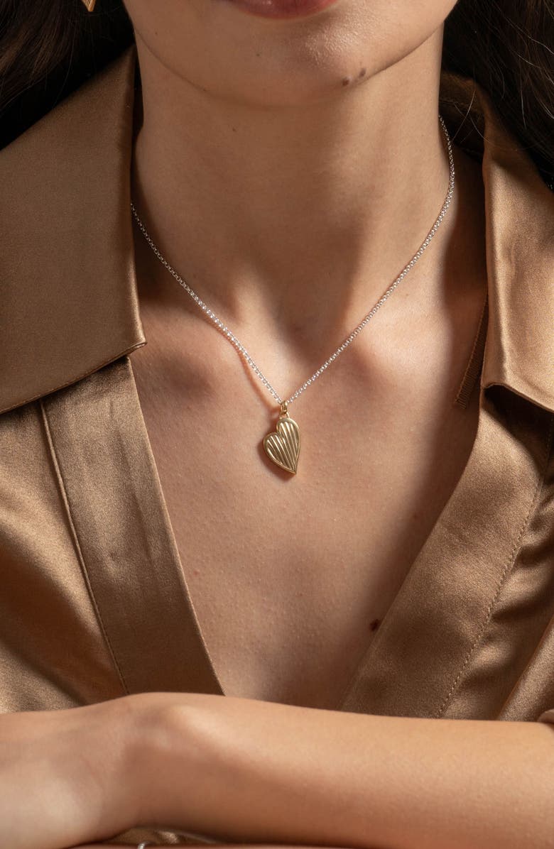 Dower & Hall Humbug Heart Pendant, Alternate, color, Silver And Gold