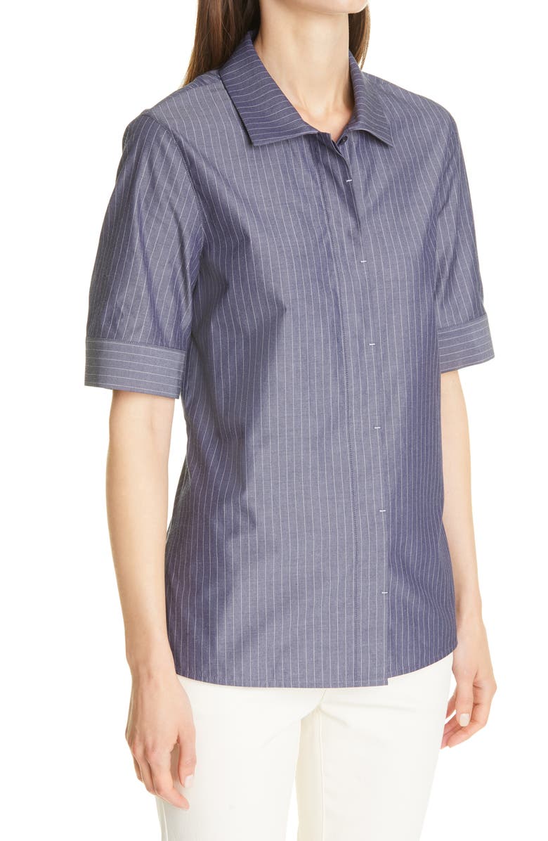 Lafayette 148 New York Farrell Avalon Stripe Cotton Blouse, Alternate, color,