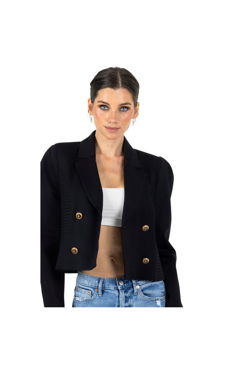 AKALIA Rosalia Cropped Women Blazer, Main, color, Black