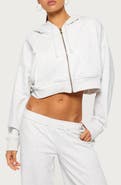 EDIKTED Byrdi Crop Zip-Up Hoodie