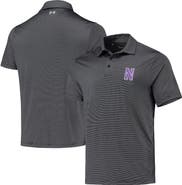 Under Armour Men's Under Armour Black Northwestern Wildcats Green Trail Stripe Polo