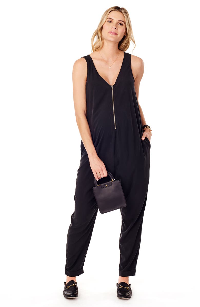 Ingrid & Isabel<sup>®</sup> Zip Front Maternity/Nursing Jumpsuit, Alternate, color, 