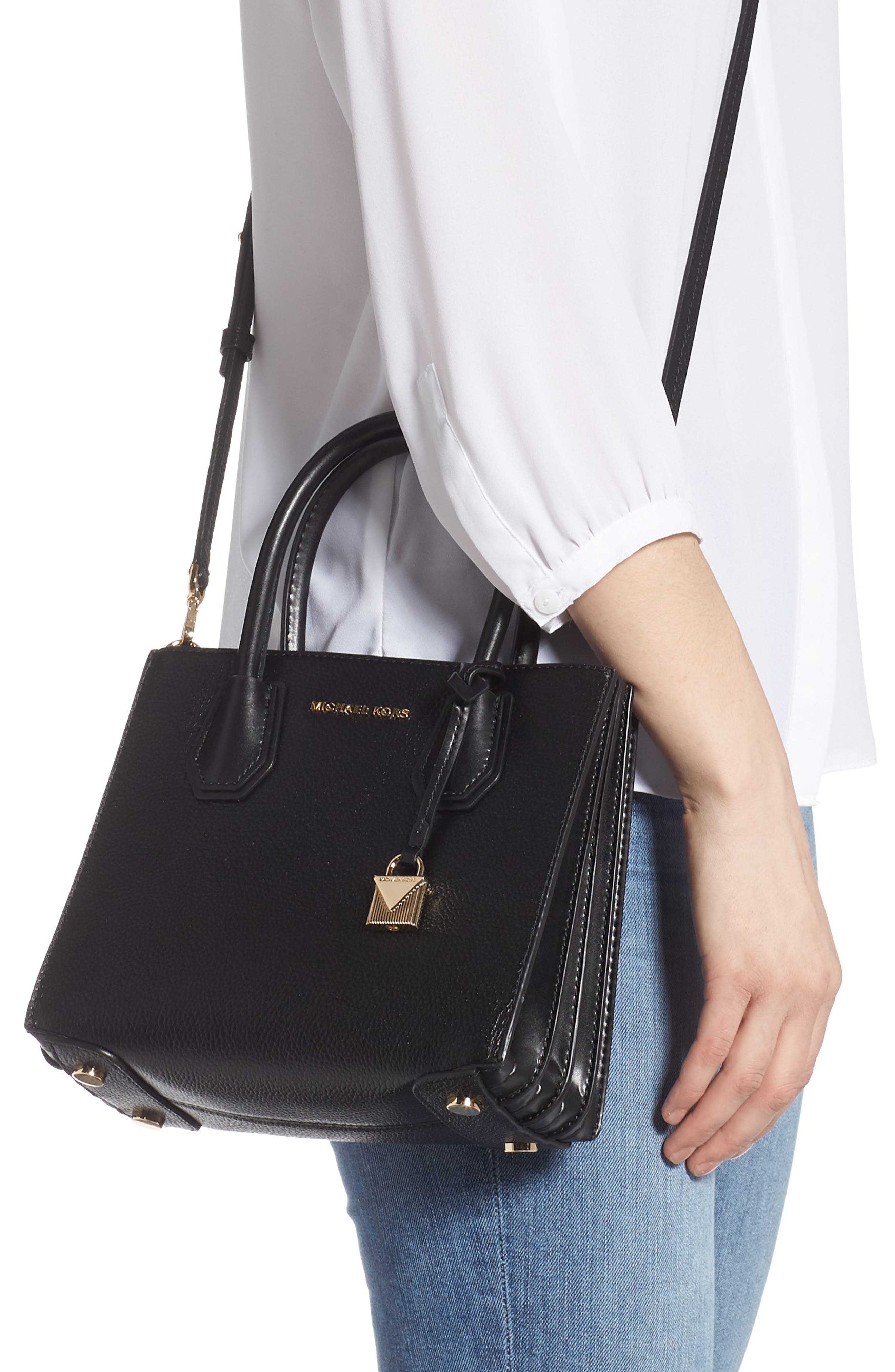 MICHAEL Michael Kors Medium Mercer Convertible Leather Tote, Alternate, color, 