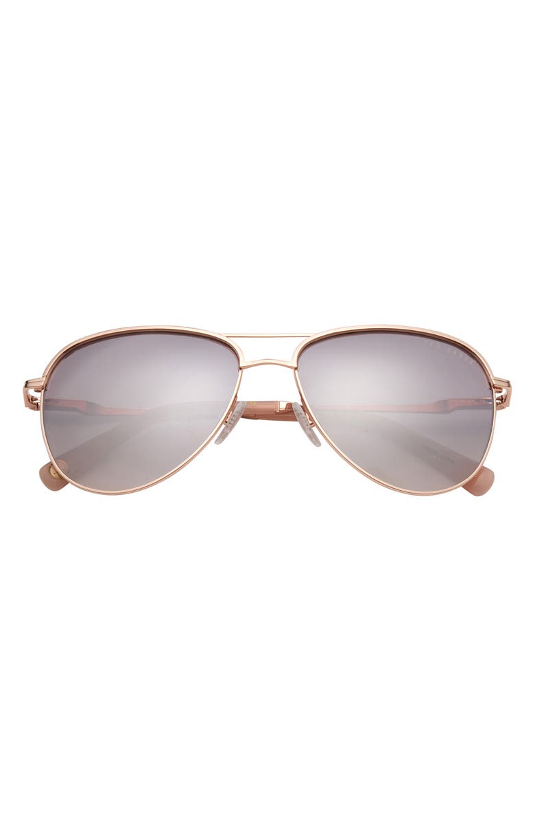 Ted Baker 57mm Aviator Sunglasses, Main, color, Rose Gold