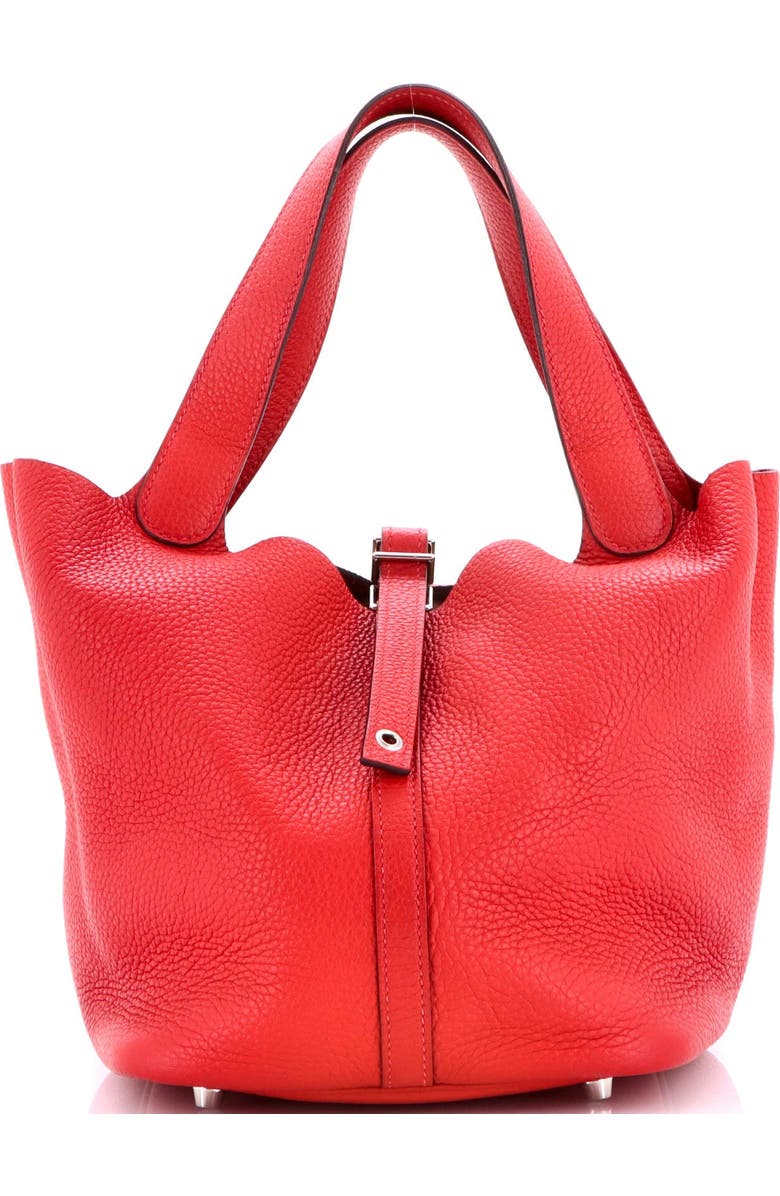 Pre-Owned Hermes Picotin Lock Bag Clemence MM, Main, color, Rouge Vif