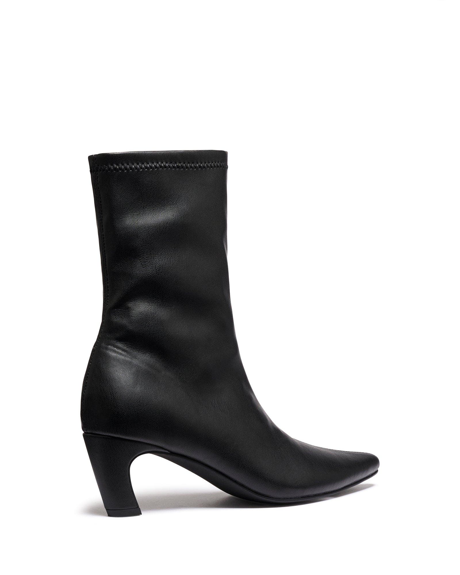 Therapy Australia Sacha Bootie, Alternate, color, Blac Stretch-Leather
