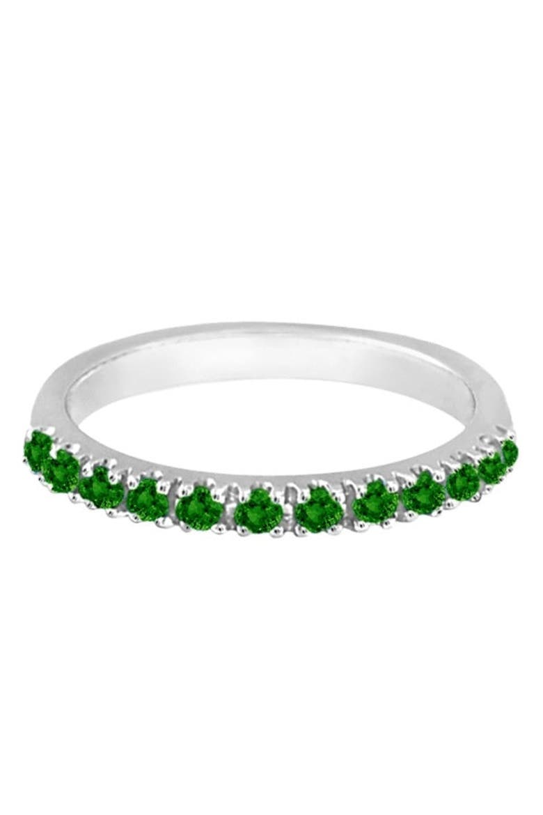 Emerald Semi-Eternity Band Stackable Ring in 14K, Alternate, color, 0.38ct/White Gold