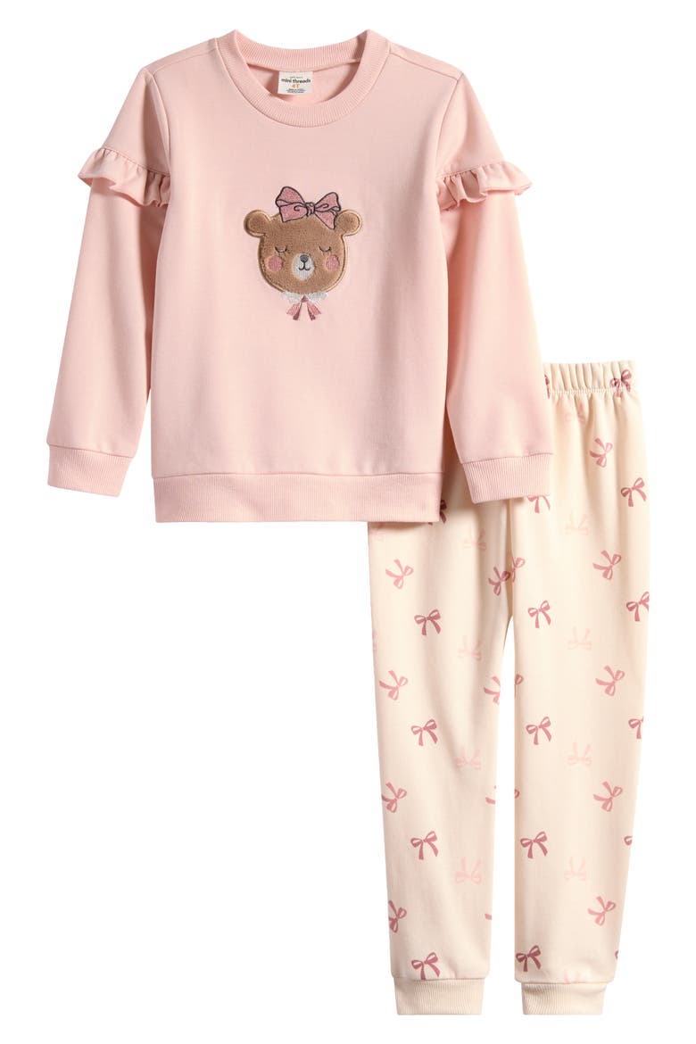 Kids' Sweatshirt & Joggers Set, Main, color, LIGHT PINK BOWS