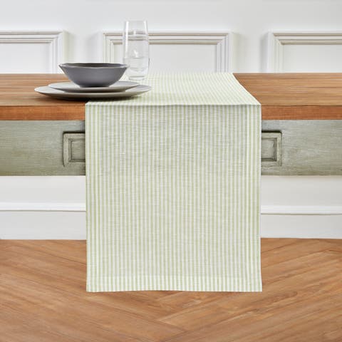 Linen Table Runner for Dining Table, Holiday and Everyday Table Decor - Narrow Stripe