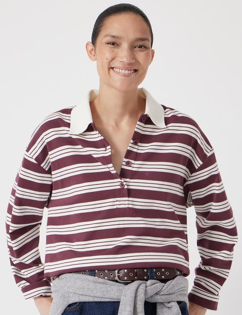 Cotton Striped Polo Top