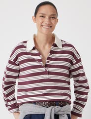 Hush Cotton Striped Polo Top