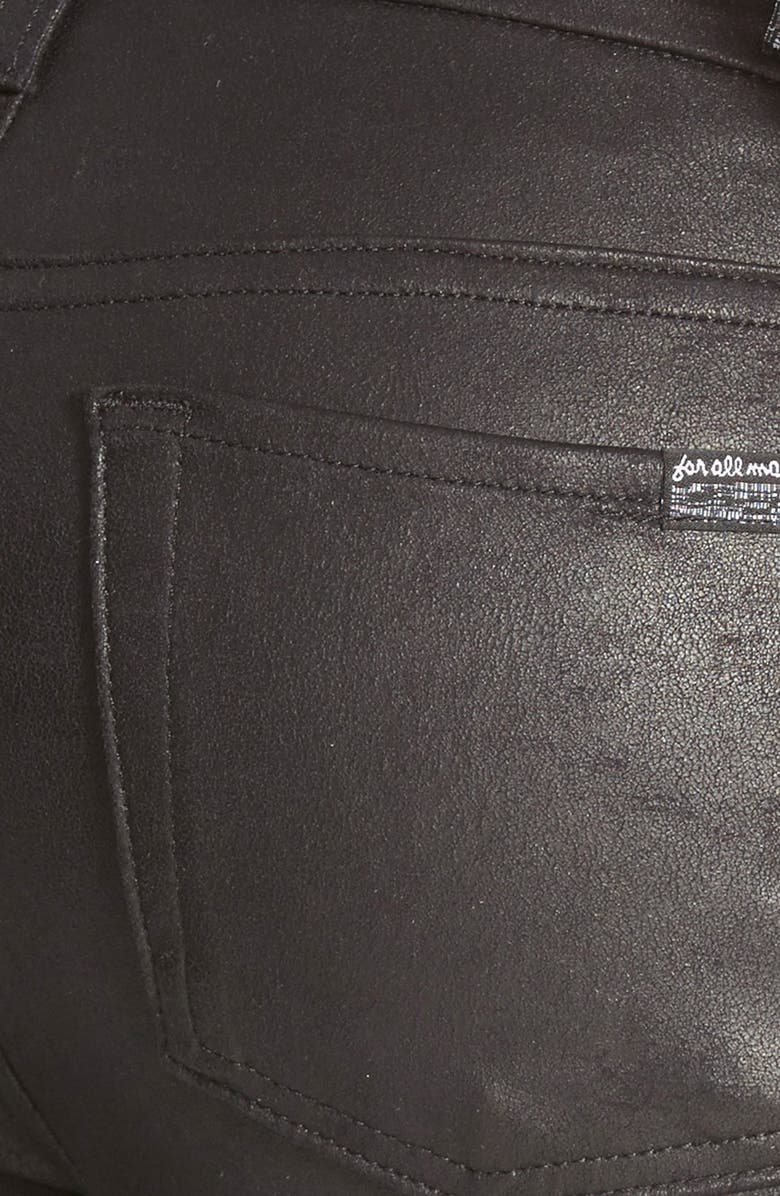 7 For All Mankind <sup>®</sup> High Rise Faux Leather Ankle Skinny Pants, Alternate, color, 