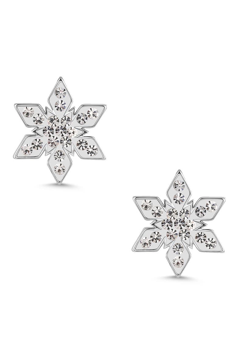 Kids' Crystal Snowflake Stud Earrings, Main, color, WHITE