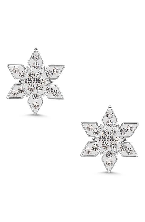 Kids' Crystal Snowflake Stud Earrings