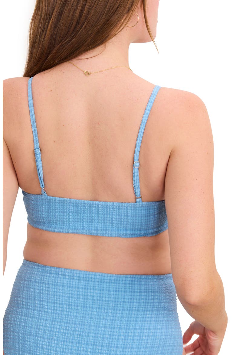 The Zanzibar Maternity Bikini, Alternate, color, Textured Blue Mini Gingham