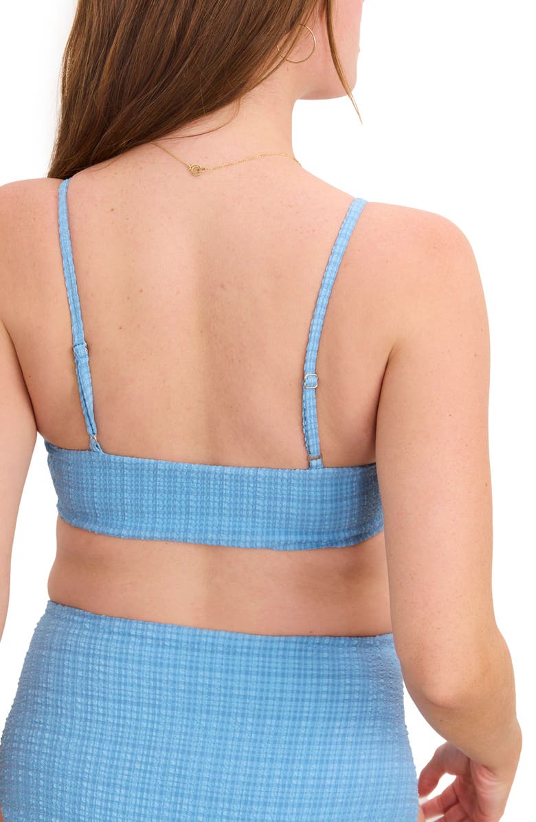 HATCH Collection The Zanzibar Maternity Bikini, Alternate, color, Textured Blue Mini Gingham