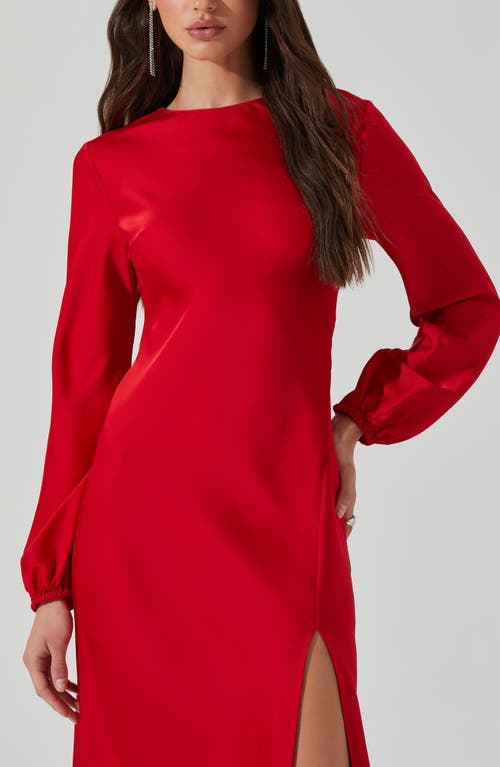 Astr The Label Elyse Lace-up Back Long Sleeve Midi Dress In Multi